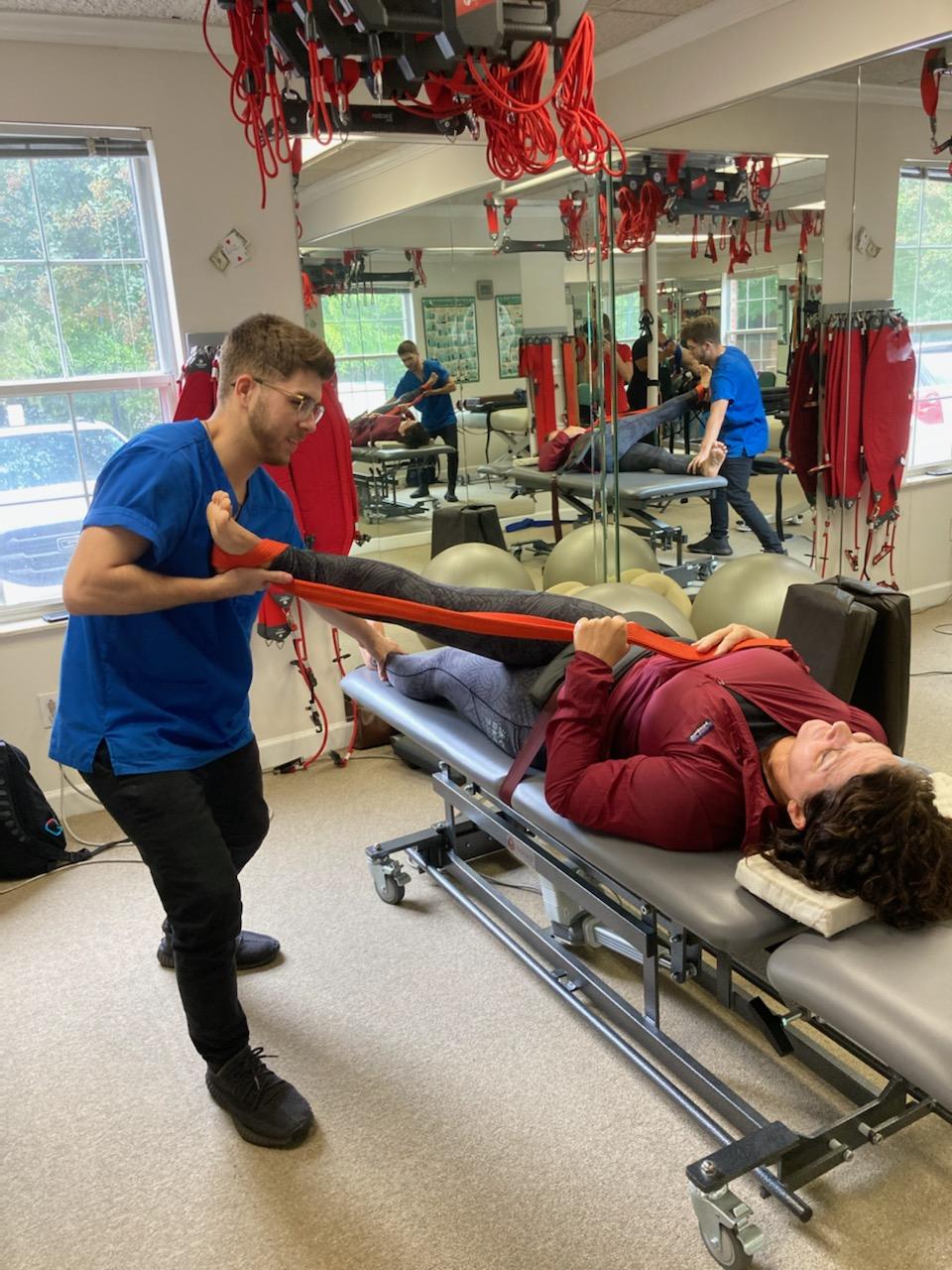 Professional stretch therapy session